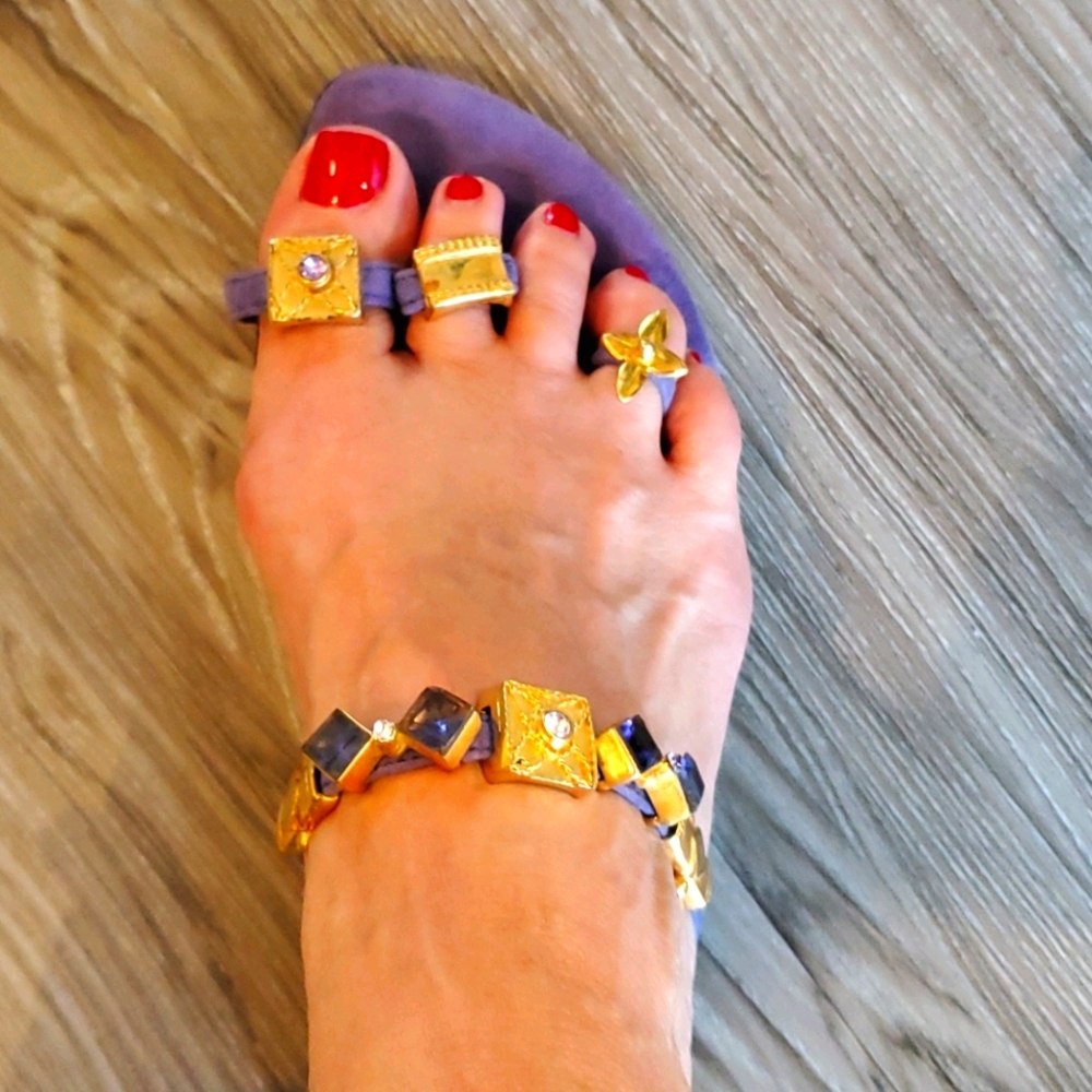 Flat jeweled sandals